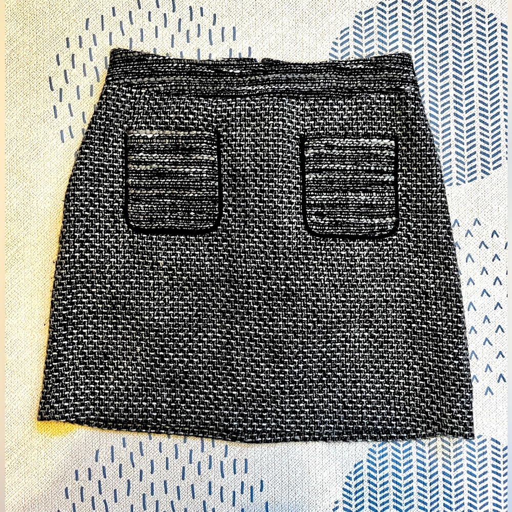 Loft shimmer-texture tweed mini skirt